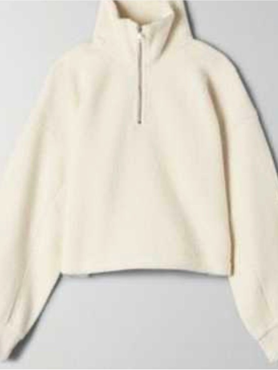 Aritzia Sweaters - Aritzia the group babaton Sherpa Cream Half-Zip Cowl Turtleneck Sweater wool